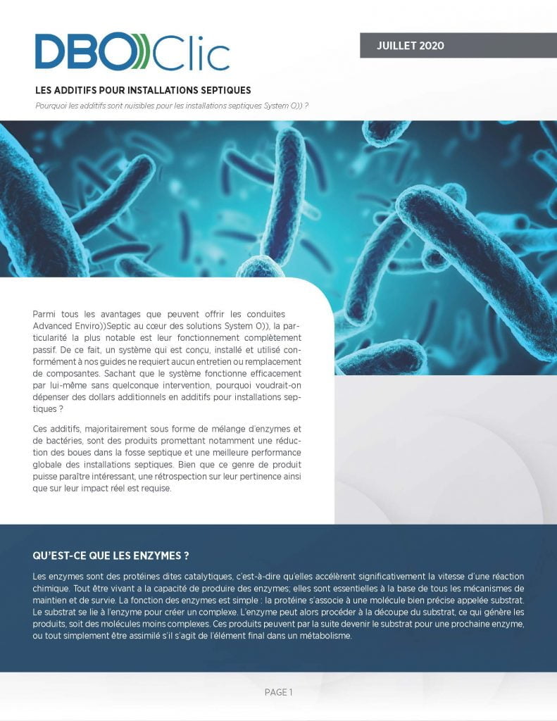 Les additifs pour installations septiques - DBO))Clic 2