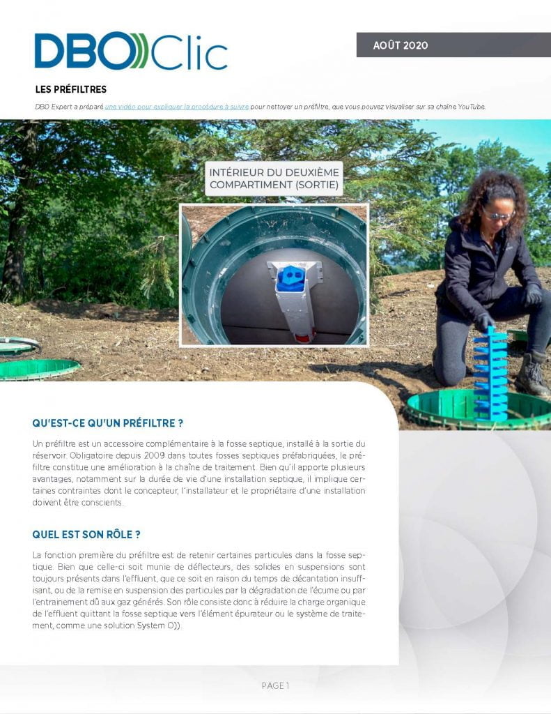 Les préfiltres - DBO))Clic 2