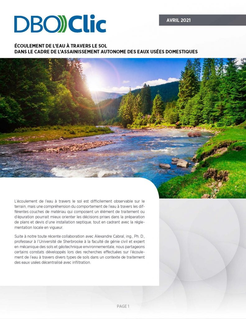 L'écoulement de l'eau à travers le sol - DBO))Clic 2