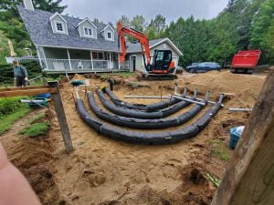 septic system installation curve terrain