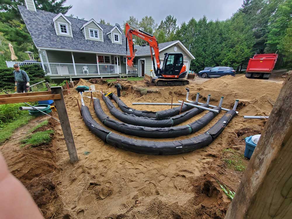 septic system installation curve terrain