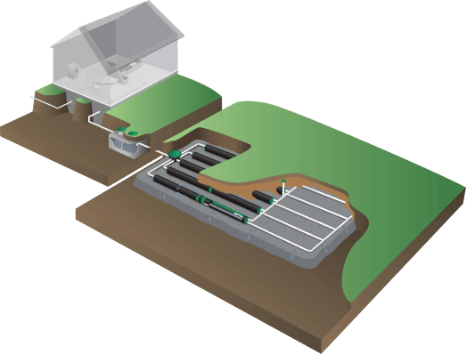 Redesigned conventional septic system